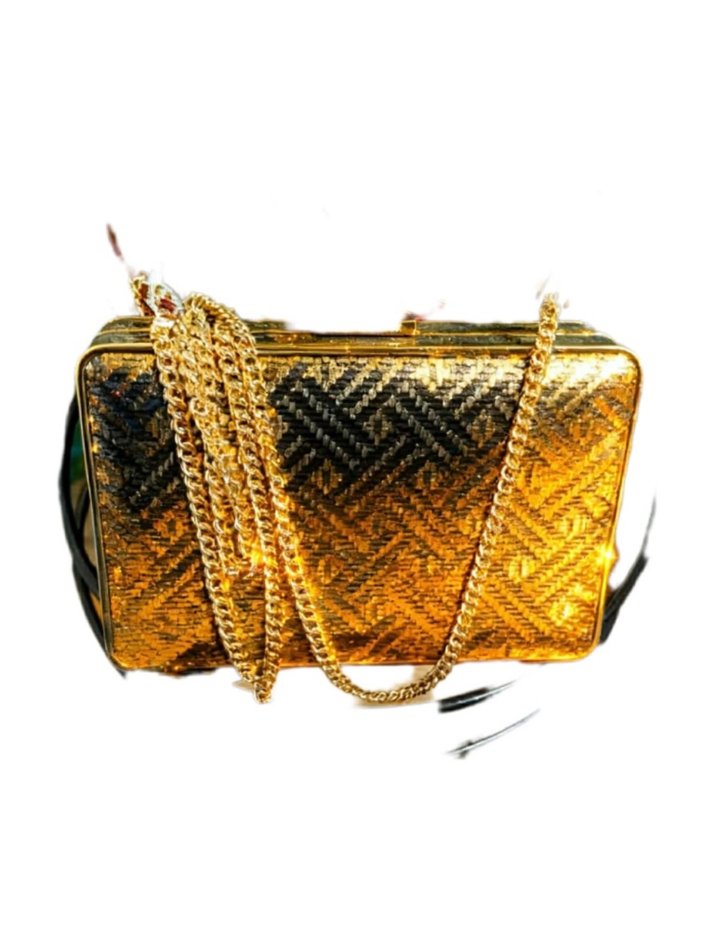 Michael Kors Metallic Patterned Gold and black Clutch